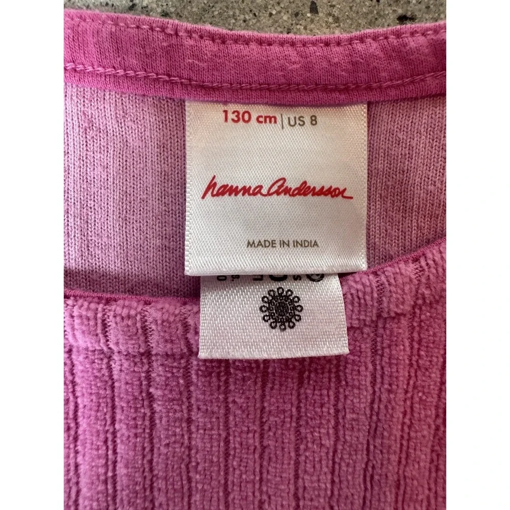 Hanna Andersson Girls Pink Peplum Long Sleeve Ribbed Soft Shirt Sz 8 Darling!